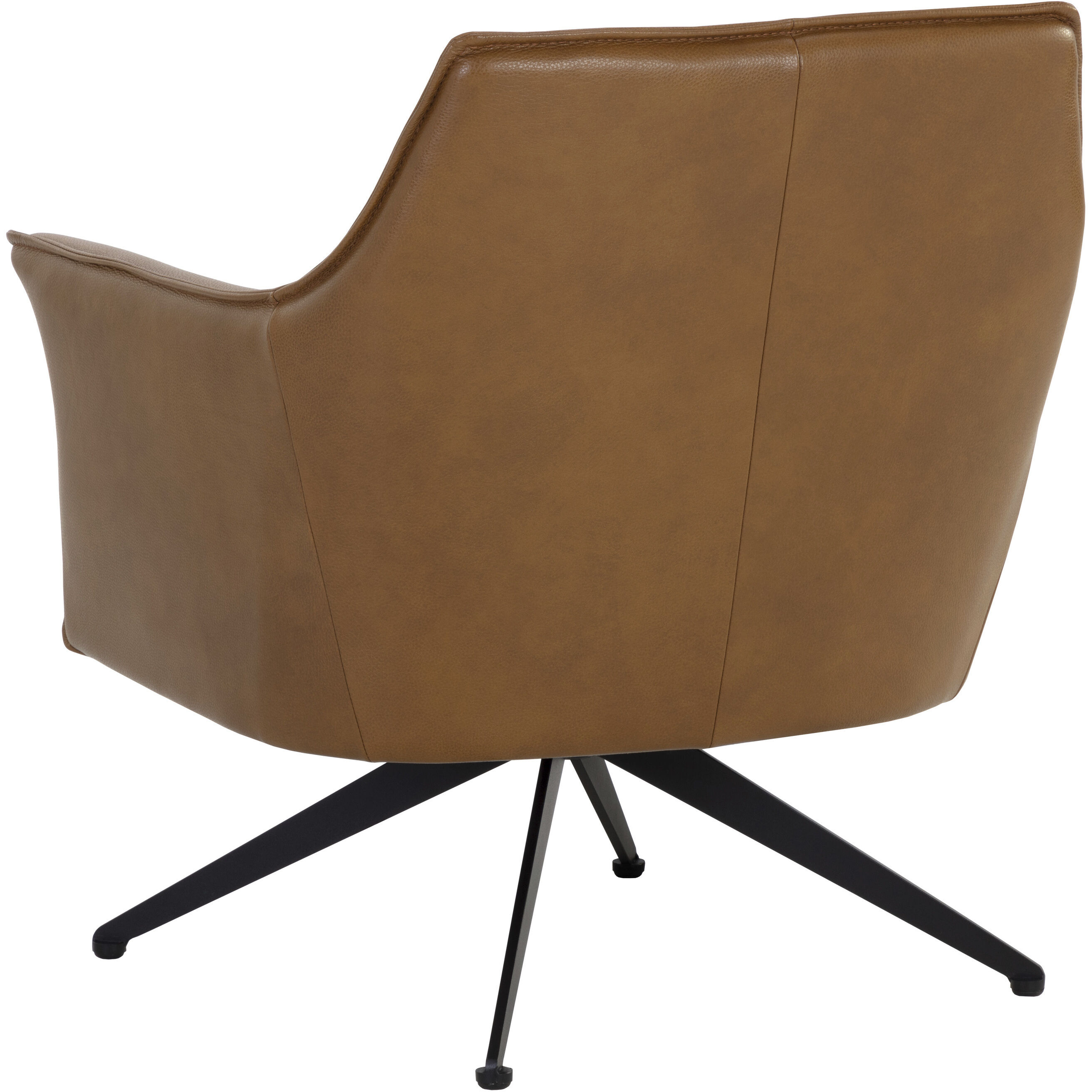 Crosby Missouri Cognac Leather Swivel Lounge Chair, Swivel